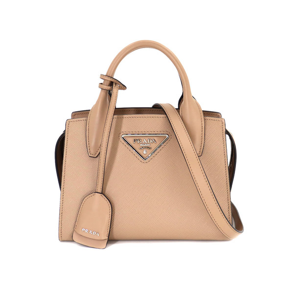 PRADA Handbags - PRADA Kristen 2way hand shoulder bag saffiano leather pink beige 1BA269 silve...